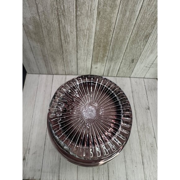 Vintage Amethyst Purple Blown Art Glass Long Neck Vase Ruffled Edge 11" Tall - Picture 6 of 9